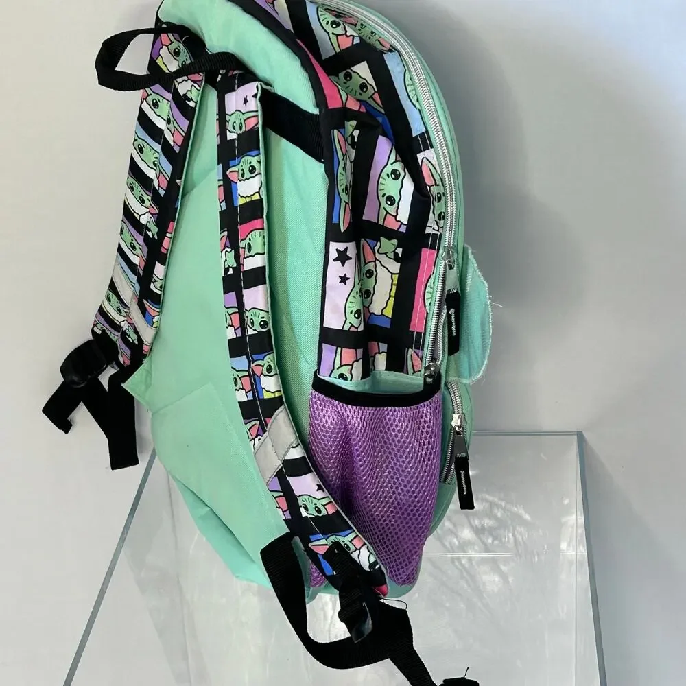 Star Wars Grogu Baby Yoda Backpack Sequined Kids School Book Bag